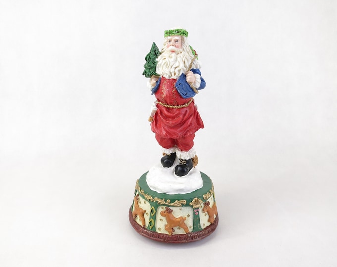 Vintage Santa Claus Musical Wind Up Plays "Santa Claus is Coming to Town" Christmas Decor