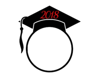 Digi-tizers Graduation 2018 Monogram frame (SVG Studio V3 JPG) **Full circle alphabet letters INCLUDED!**