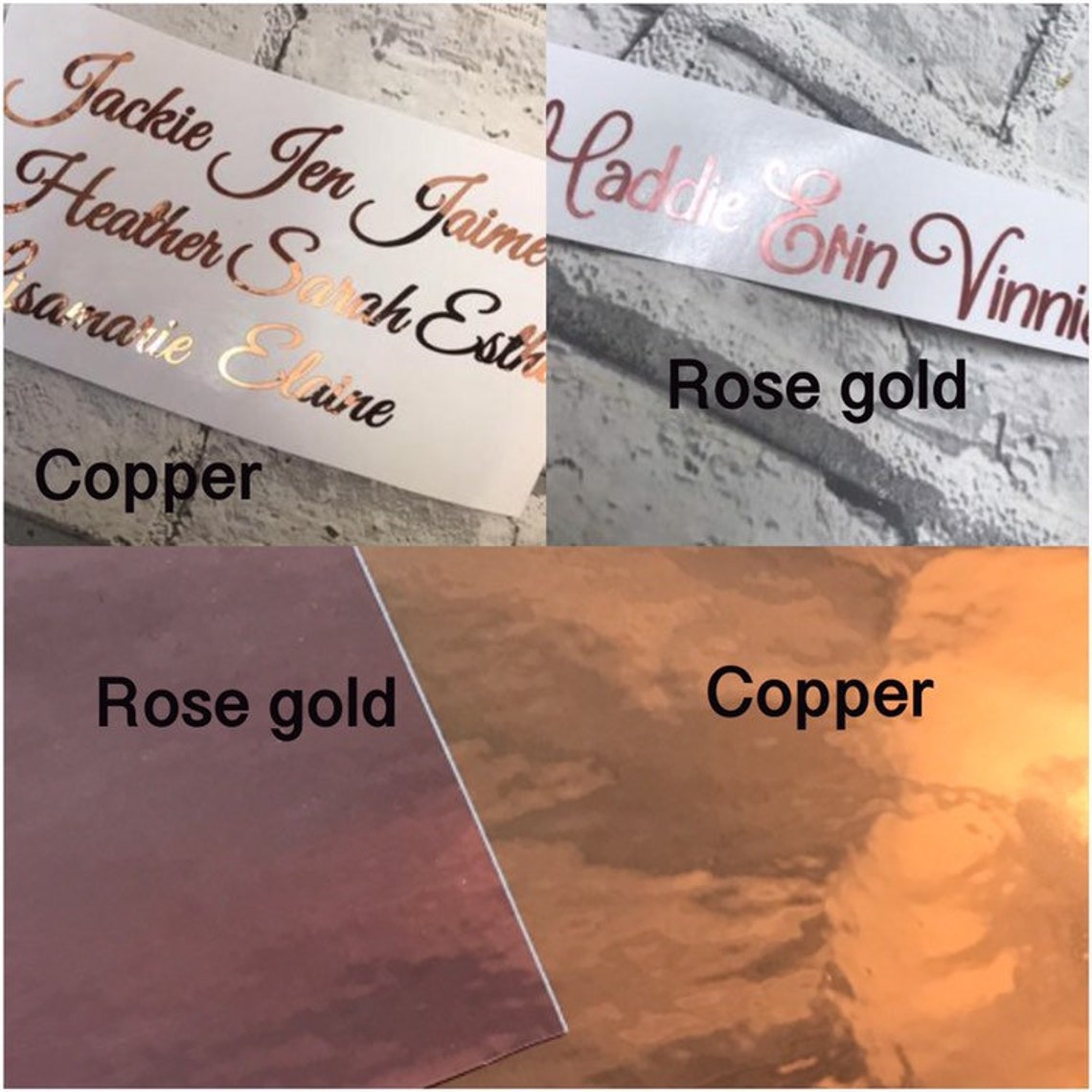 Rose Gold Vinyl Transfer Stickers Etsy