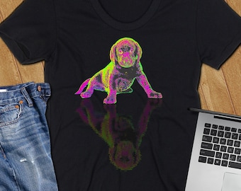 Camisa Labrador, Camisa de mamá de laboratorio, camisa de papá de laboratorio, camisa de laboratorio negro, laboratorio de plata, laboratorio de chocolate, amante del perro, perro de arte pop, perro mamá, perro papá camisa