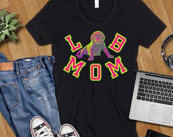 Lab Mom Shirt, Lab Mama Shirt, schwarze Lab Mom Shirt, Labrador Mom Shirt, Labradoodle Mom Shirt, Hund Mom Shirt, Retro Hund Liebhaber Shirt