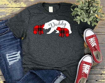 Papa Bär Shirt, Papa Bär mit zwei 2 Cub, Papa Weihnachtsgeschenk, passende Bär Familie Shirt, zum ersten Mal Papa Geschenk, Vatertag Shirt für Papa