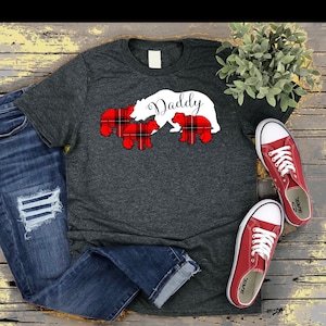 Daddy Bear Shirt, Daddy Bear With Three 3 Cub, Dad Christmas Gift, Matching Bear Family Shirt, First Time Dad Gift, Fathers Day Shirt For Da