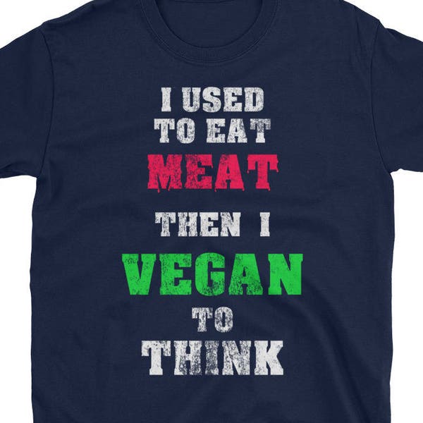 Funny Vegan T-shirt Vegetarian T-shirt Christmas Gift Tshirt Short-Sleeve Unisex T-Shirt