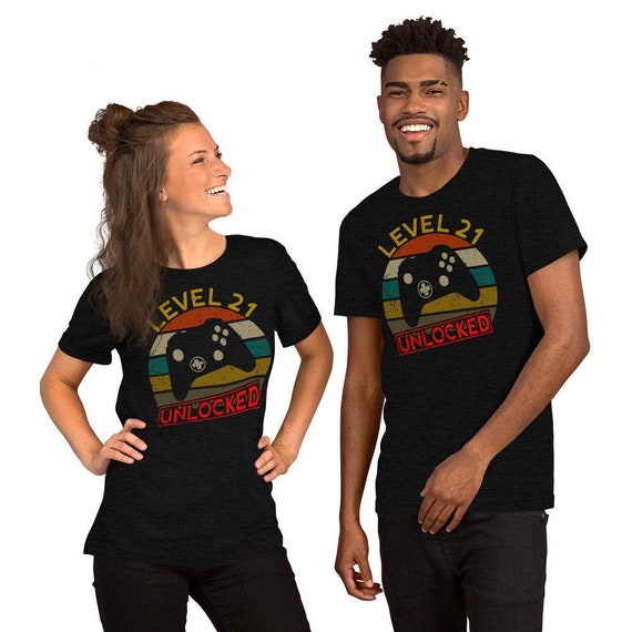 21st Birthday Shirt, Level 21 Unlocked, 21 Years Old, Video Game Shirt, Gaming Shirt, Twenty First Birthday, Gamer 21st Anniversary Shirt