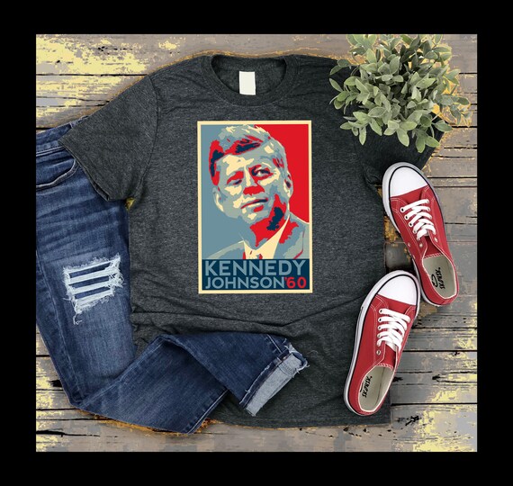 Vintage Kennedy Johnson 1960 Presidential Campaign T-Shirt Vintage Kennedy Johnson 1960 Presidential Campaign T-Shirt