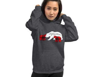 Mama Bear With Cubs Hoodie Mom 