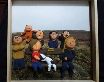 Family portrait- framed sculpture, personalised