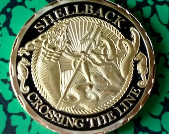 Navy Shellback Military Colorized Challenge Art Coin