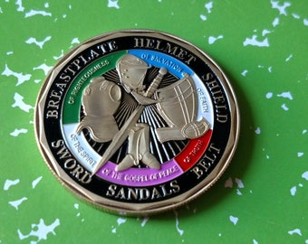 Armor of God Religious Challenge Art Coin - CHOOSE YOURS