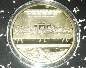 Jesus Last Supper Religious Gold Plated Art Coin