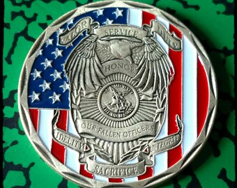 Saint Michael Archangel Police Law Enforcement Colorized Challenge Art Coin
