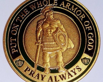 Armor of God High Pray Always Religious Large Challenge Art Coin