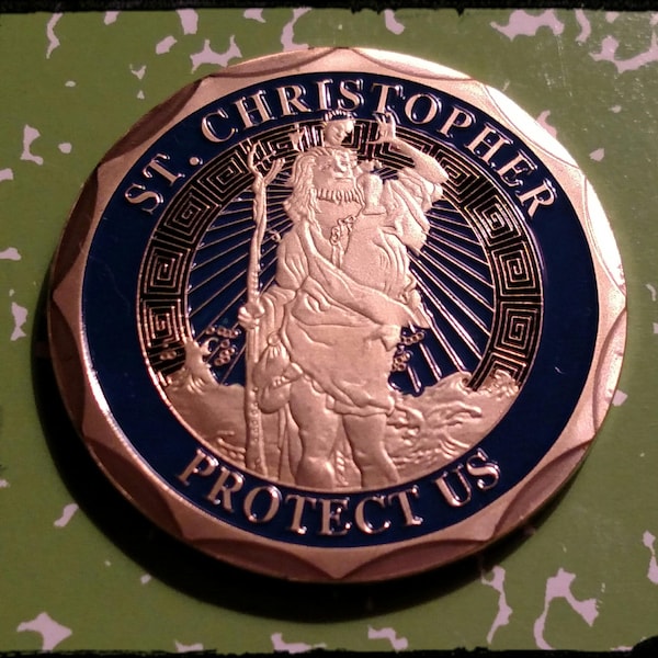 Saint Christopher Protect Us Religious Art Coin