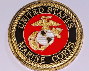Moneda artística de desafío de rango militar del Cuerpo de Marines: soldado de primera clase, sargento, cabo, cabo segundo, sargento de artillería
