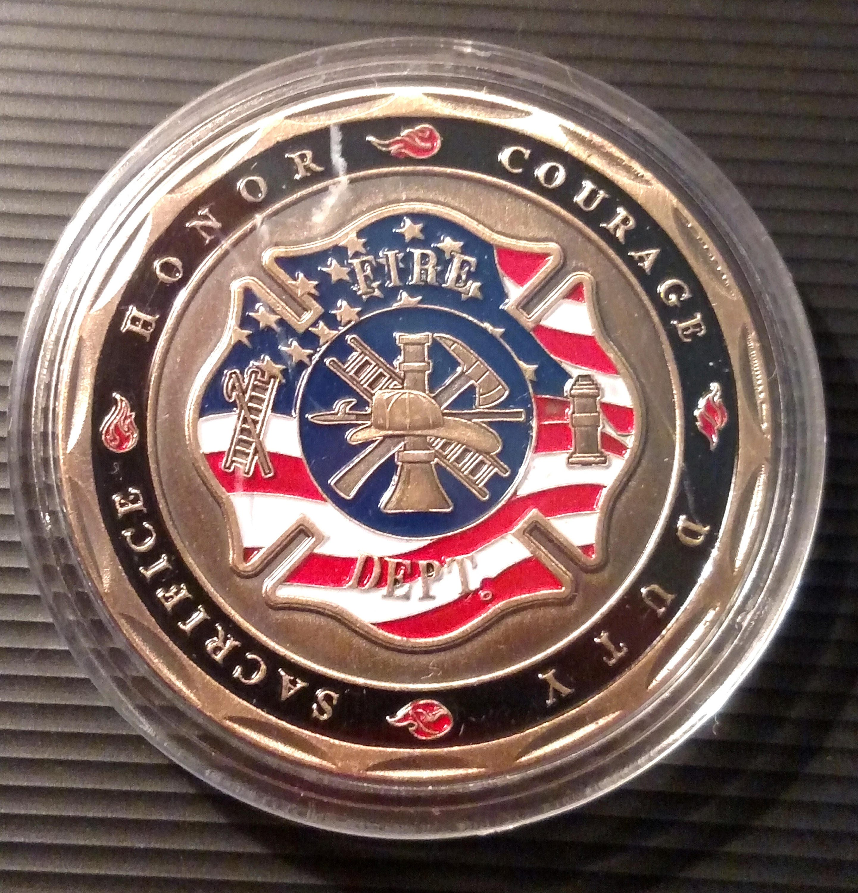 Token Fireman Commemorative Fire Department Saint Florian Firefighter Challenge Coin ...