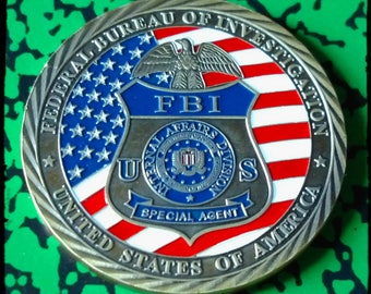 FBI Federal Bureau of Investigations Saint Michael Large Colorized Challenge Art Coin