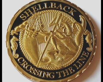 Navy Shellback Military Colorized Challenge Art Coin