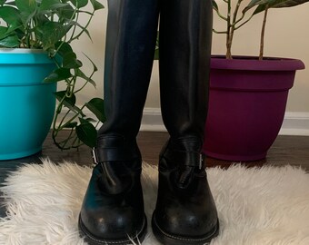 mens tall boots black