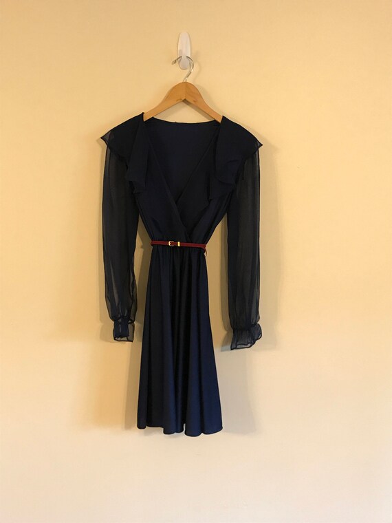 navy sheer dress