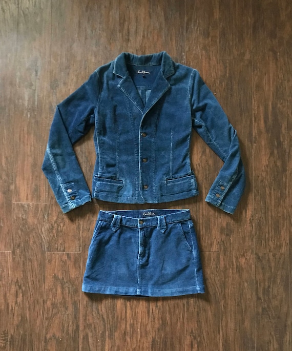 Vintage Earl Jeans Corduroy Mini Skirt Suit