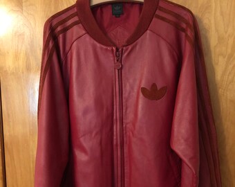 Adidas Leather Coat - Etsy