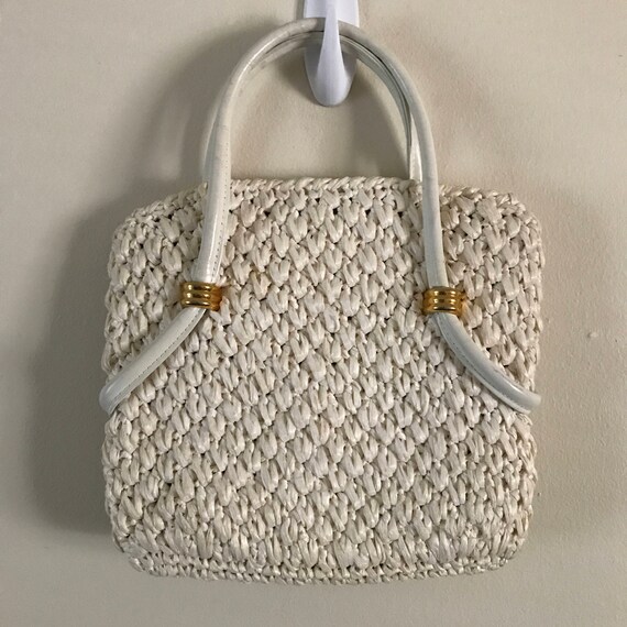 Vintage 60's Koret Rafia & Leather Handbag