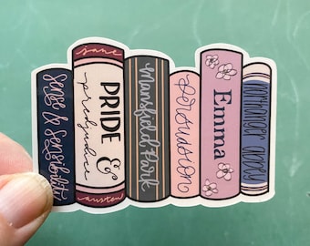 Jane Austen Books Sticker (Waterproof)