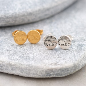 Elephant Stud Earrings | Mother Daughter Jewelry | Mom Earrings | Silver & Gold Elephant Earrings