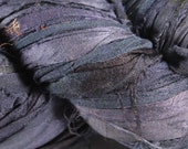 Recycled Sari Silk Ribbon - Ash