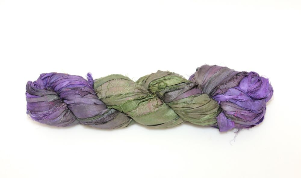 Handmade Recycled Sari Silk Chiffon Ribbon Yarn