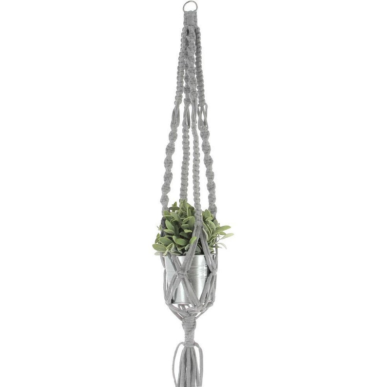 Hoooked Macrame Hanging Baskets Kit With Gray Zpagetti Yarn Etsy