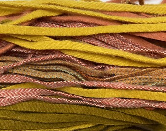 Washed Wool Strips #6 Wool Rug Hooking Strips Mill Dyed Shades of Earth Tones Texture Bundle 100 #4