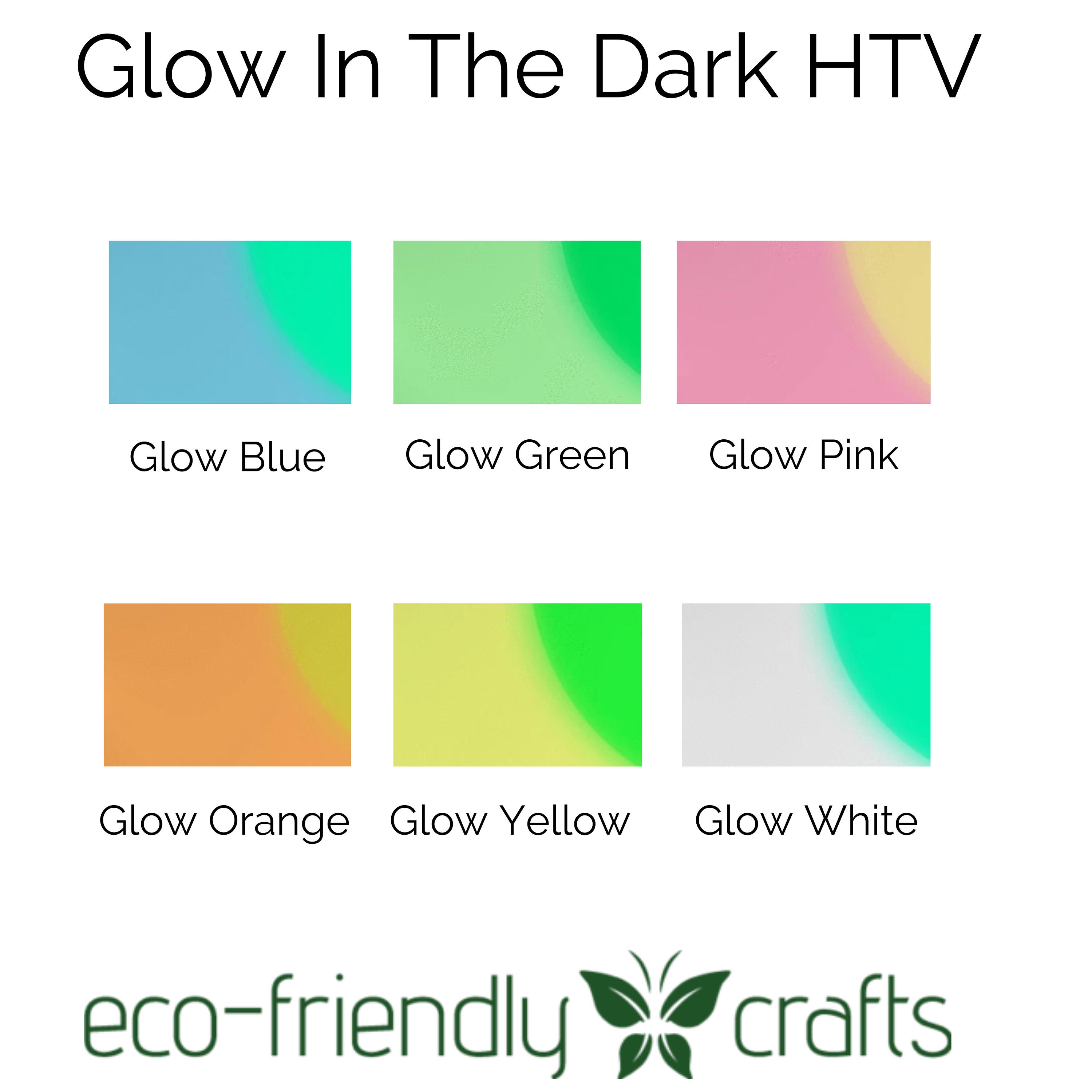 Glow in the Dark Heat Transfer Vinyl Multiple Colors Glow HTV 