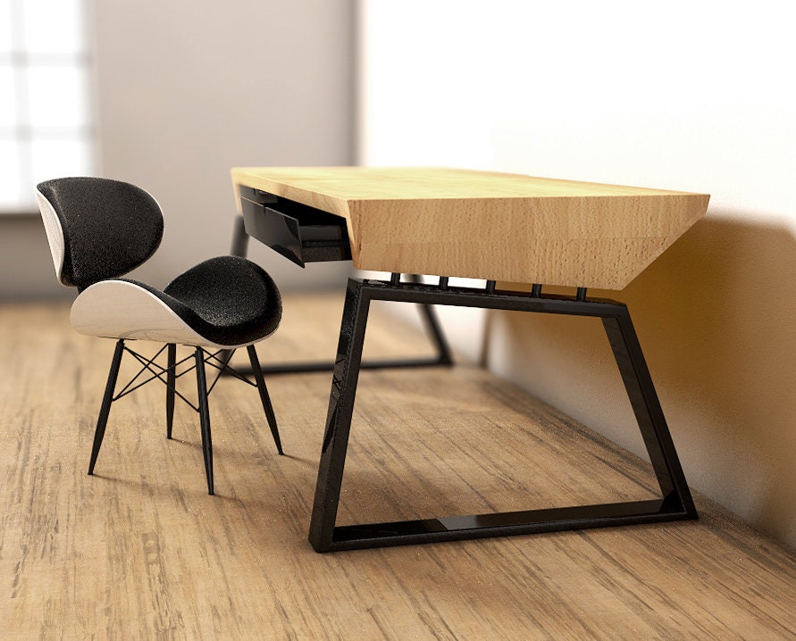 Handmade Architect Desk With Metal Drawer Design Office Desk Etsy