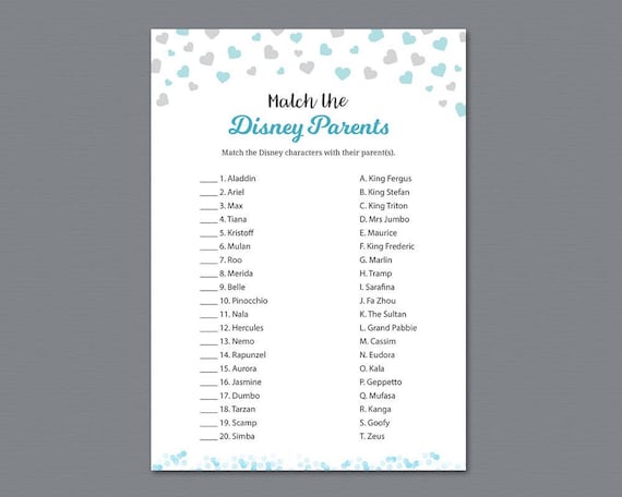Disney Father or mother Activity Sport Printable, Boy Boy or girl Shower Game titles, Game the Disney Mother and father, Disney People Game Quiz, Silver Blue Hearts, B008 image relating to Printable Match Game named Disney Father or mother Game Video game Printable, Boy Youngster Shower Online games, Game the Disney Mother and father, Disney People Activity Quiz, Silver Blue Hearts, B008