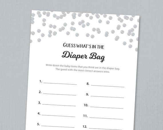 Baby shower bag guessing game cheap