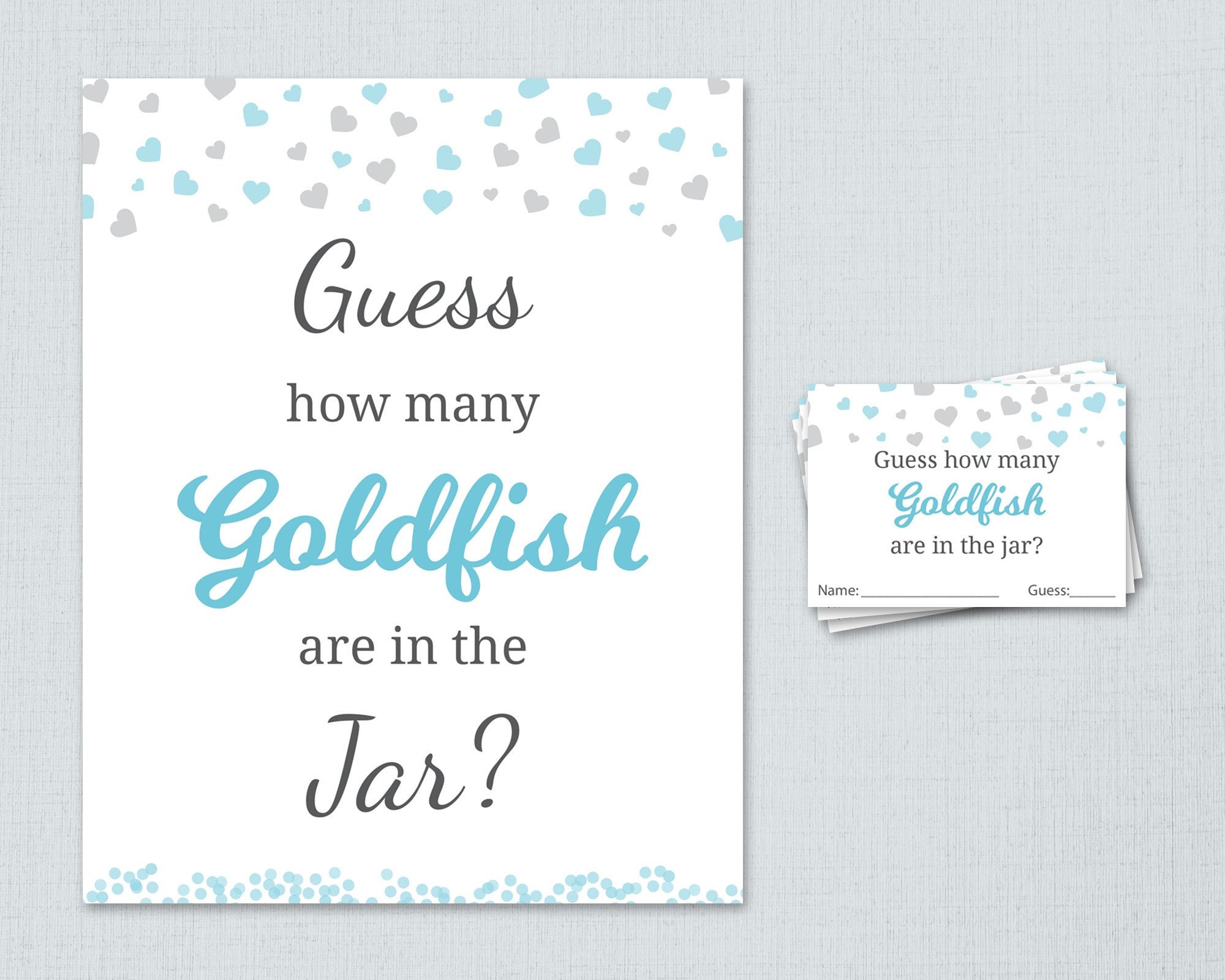 Candy Guessing Game, Fun Boy Baby Shower Games Printable, Blue Silver ...