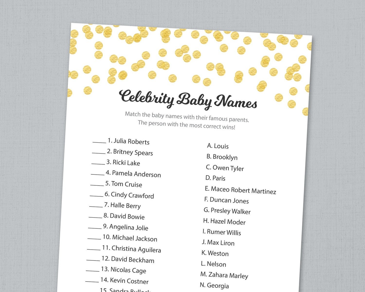 printable celebrity baby photos quiz with answers