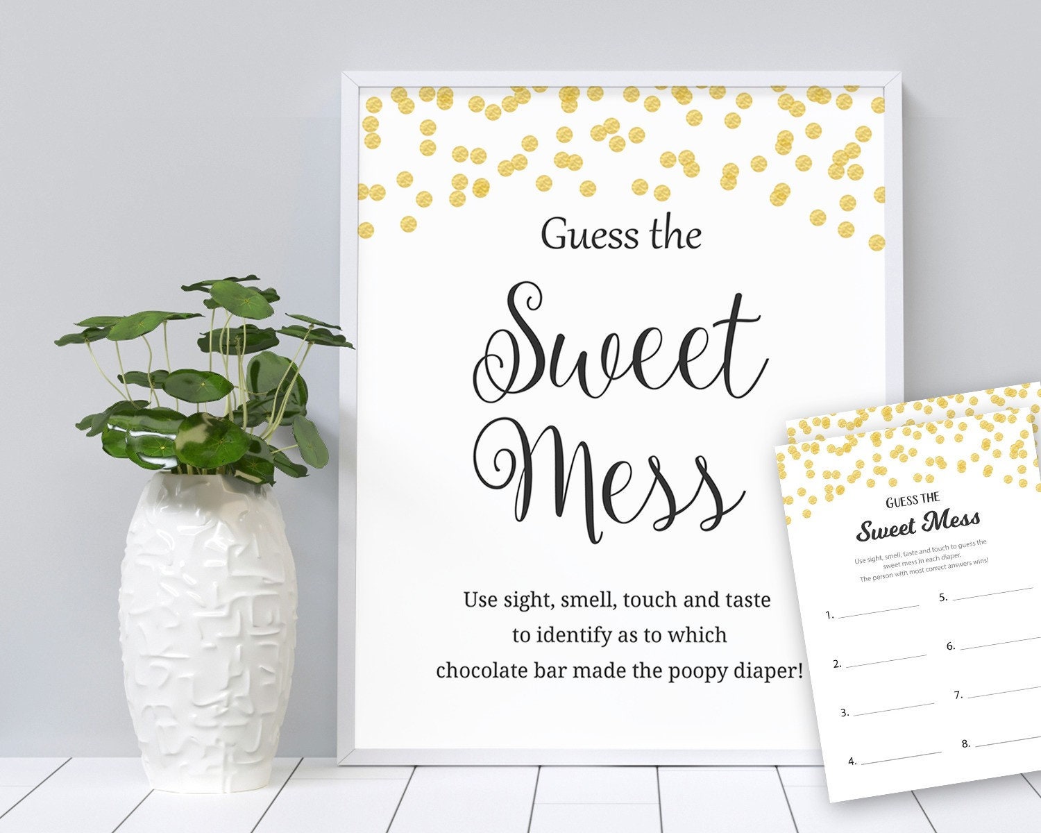 thumbnail image 2 of Guess The Sweet Mess Baby Shower Game - Dirty Diaper Candy Guessing Game 2 of 13