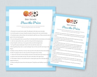 Pass the Prize Game, Baby Shower Games Printable, Football Sports, Fun Baby Shower Activities, Instant Download, Pass the Parcel Gift, B011