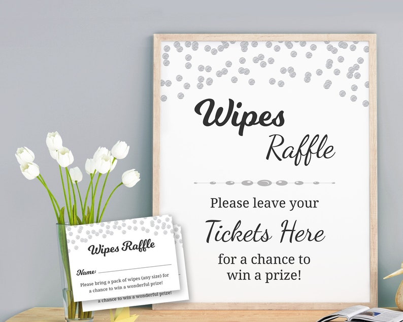 Baby Wipes Raffle Card & Tickets Diaper Raffle Sign Etsy