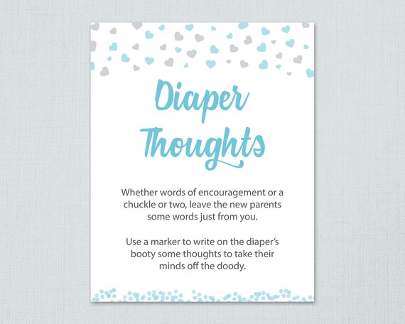 Diaper Thoughts Late Night Diapers Boy Baby Shower Games Etsy