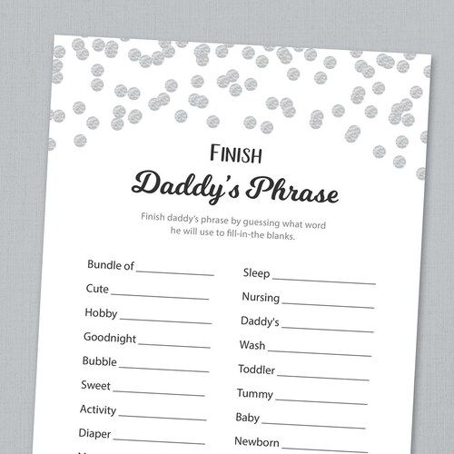 Finish Mommy and Daddy's Phrase Finish the Phrase Game - Etsy
