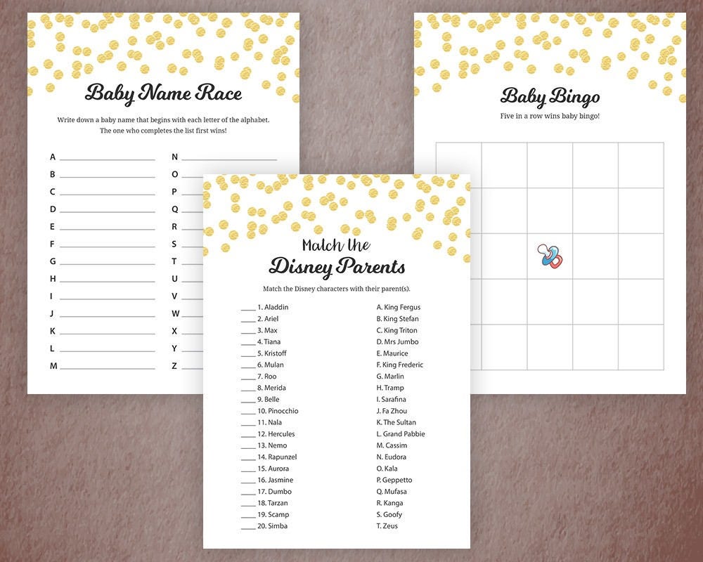 Baby Shower Games Package, Printable Party Games Bundle, Baby Shower ...