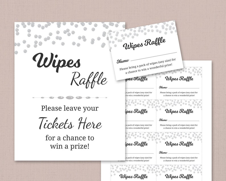 baby wipes raffle card tickets diaper raffle sign etsy