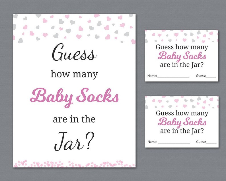 Baby Socks Guessing Game Girl Baby Shower Games Printable Etsy