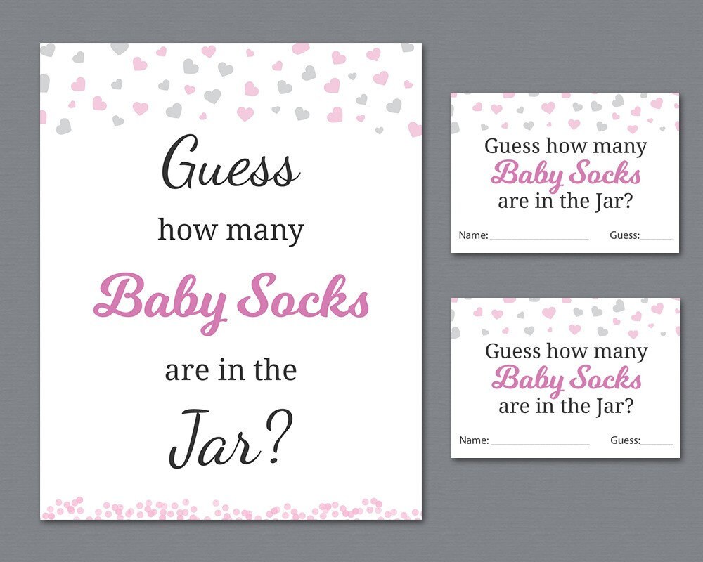 Baby Socks Guessing Game Girl Baby Shower Games Printable | Etsy