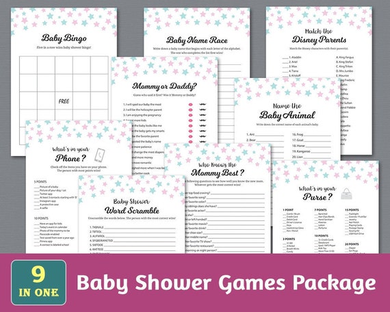 Baby Shower Games Package Printable Party Games Bundle Baby Etsy Baby Shower Games Package Printable Party Games Bundle Baby Etsy