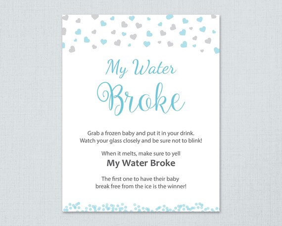 My Water Broke Game Sign Printable Instant Download Boy Baby | Etsy My Water Broke Game Sign Printable Instant Download Boy Baby | Etsy